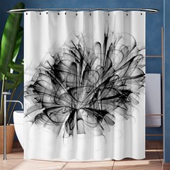 Fractal Black Flower Shower Curtain 60  X 72  (medium)  by Simbadda