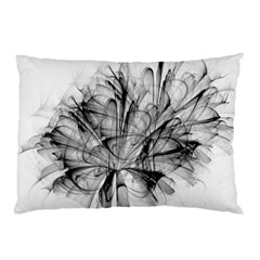 Fractal Black Flower Pillow Case (two Sides) by Simbadda