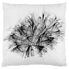 Fractal Black Flower Standard Flano Cushion Case (two Sides) by Simbadda