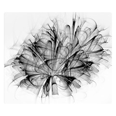 Fractal Black Flower Double Sided Flano Blanket (small)  by Simbadda