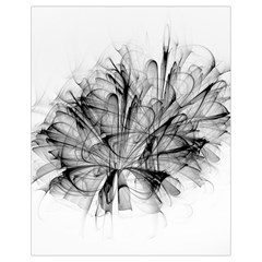 Fractal Black Flower Drawstring Bag (small) by Simbadda