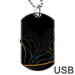 Fractal Lines Dog Tag Usb Flash (two Sides)