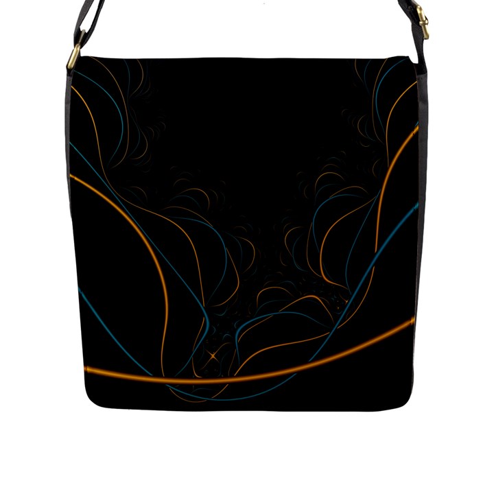 Fractal Lines Flap Messenger Bag (L) 