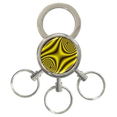 Yellow Fractal 3-ring Key Chains by Simbadda