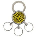 Yellow Fractal 3-Ring Key Chains Front