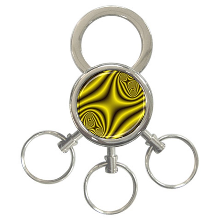 Yellow Fractal 3-Ring Key Chains