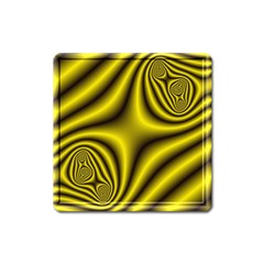 Yellow Fractal Square Magnet by Simbadda