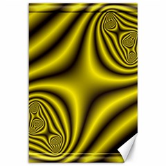 Yellow Fractal Canvas 12  X 18   by Simbadda