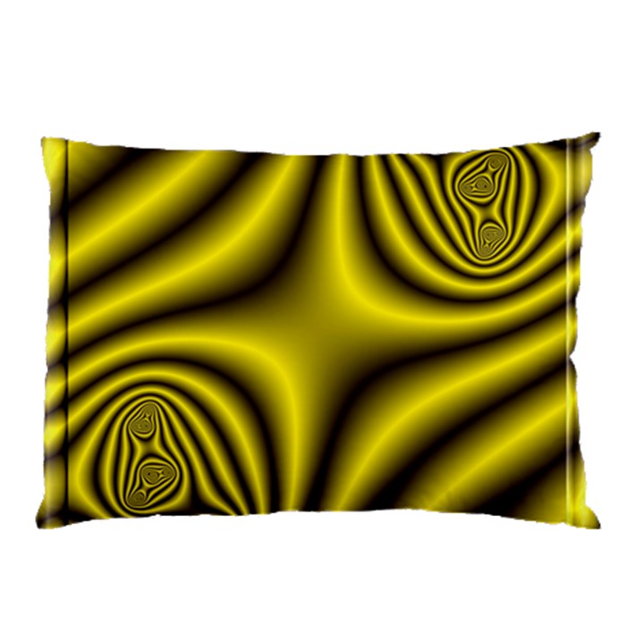 Yellow Fractal Pillow Case (Two Sides)