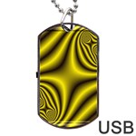 Yellow Fractal Dog Tag USB Flash (Two Sides) Back