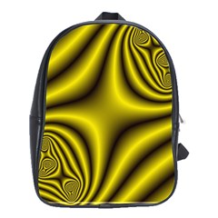 Yellow Fractal School Bags (xl)  by Simbadda