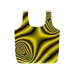 Yellow Fractal Full Print Recycle Bags (s)  by Simbadda