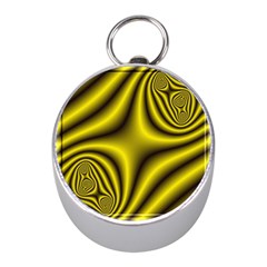 Yellow Fractal Mini Silver Compasses by Simbadda