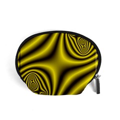 Yellow Fractal Accessory Pouches (small)  by Simbadda