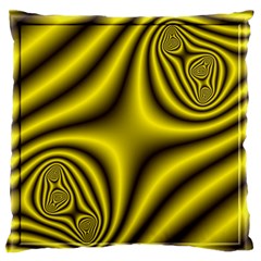 Yellow Fractal Standard Flano Cushion Case (one Side) by Simbadda