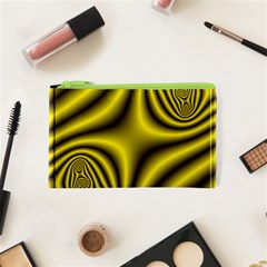 Yellow Fractal Cosmetic Bag (xs) by Simbadda