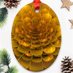 Yellow Flower Oval Ornament (two Sides) by Simbadda