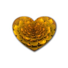 Yellow Flower Heart Coaster (4 Pack)  by Simbadda