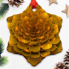 Yellow Flower Snowflake Ornament (two Sides) by Simbadda