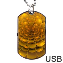 Yellow Flower Dog Tag Usb Flash (one Side) by Simbadda