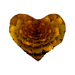 Yellow Flower Standard 16  Premium Heart Shape Cushions by Simbadda