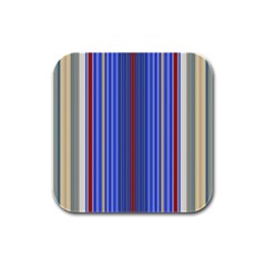 Colorful Stripes Rubber Square Coaster (4 Pack)  by Simbadda