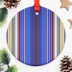 Colorful Stripes Round Ornament (two Sides) by Simbadda