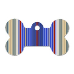 Colorful Stripes Dog Tag Bone (one Side) by Simbadda