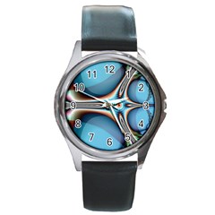 Fractal Beauty Round Metal Watch by Simbadda