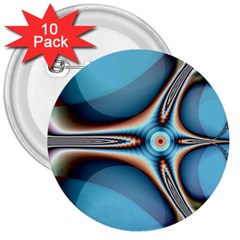 Fractal Beauty 3  Buttons (10 Pack)  by Simbadda