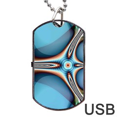 Fractal Beauty Dog Tag Usb Flash (one Side) by Simbadda