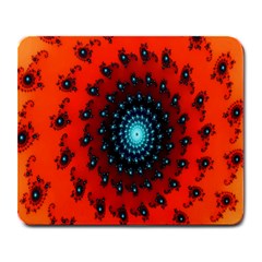 Red Fractal Spiral Large Mousepads by Simbadda