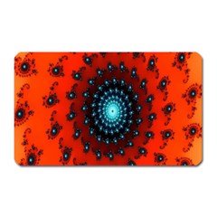 Red Fractal Spiral Magnet (rectangular) by Simbadda