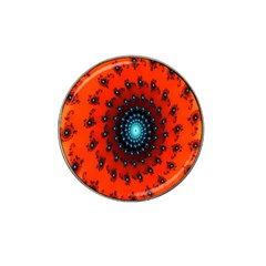 Red Fractal Spiral Hat Clip Ball Marker (4 Pack) by Simbadda