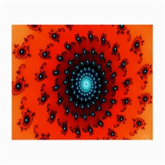 Red Fractal Spiral Small Glasses Cloth by Simbadda