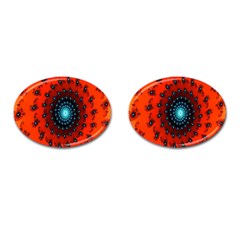 Red Fractal Spiral Cufflinks (oval) by Simbadda