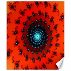 Red Fractal Spiral Canvas 8  X 10  by Simbadda