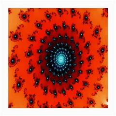 Red Fractal Spiral Medium Glasses Cloth (2-side) by Simbadda