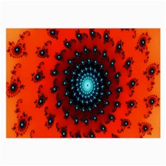 Red Fractal Spiral Large Glasses Cloth by Simbadda