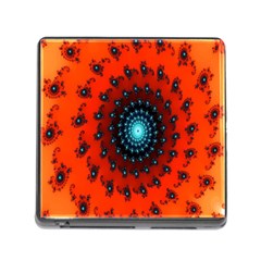 Red Fractal Spiral Memory Card Reader (square) by Simbadda