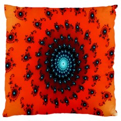 Red Fractal Spiral Standard Flano Cushion Case (two Sides) by Simbadda