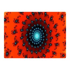 Red Fractal Spiral Double Sided Flano Blanket (mini)  by Simbadda