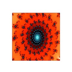 Red Fractal Spiral Satin Bandana Scarf by Simbadda