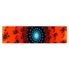 Red Fractal Spiral Satin Scarf (oblong) by Simbadda