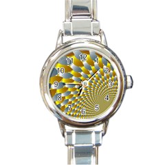 Fractal Spiral Round Italian Charm Watch by Simbadda