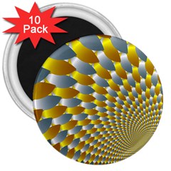 Fractal Spiral 3  Magnets (10 Pack)  by Simbadda