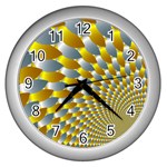 Fractal Spiral Wall Clocks (Silver)  Front