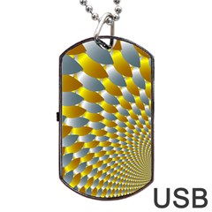 Fractal Spiral Dog Tag Usb Flash (two Sides) by Simbadda