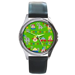 Circus Round Metal Watch by Valentinaart