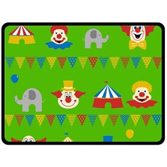 Circus Double Sided Fleece Blanket (large)  by Valentinaart